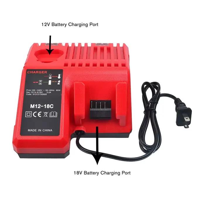 Chargeur de batterie Li-ion m--12-18C pour Milwaukee 12 V 14.4V 18V C1418C 48-11-1815/1828/1840