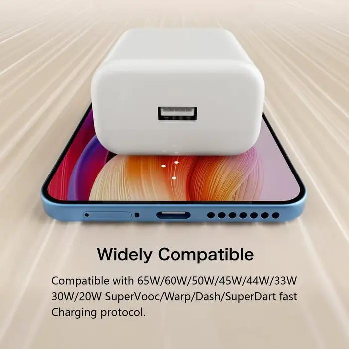 Chargeur rapide 65W Supervooc 2.0 pour Oppo K9 trouver X2 X3 X5 Pro Neo Lite 5G câble USB type-c