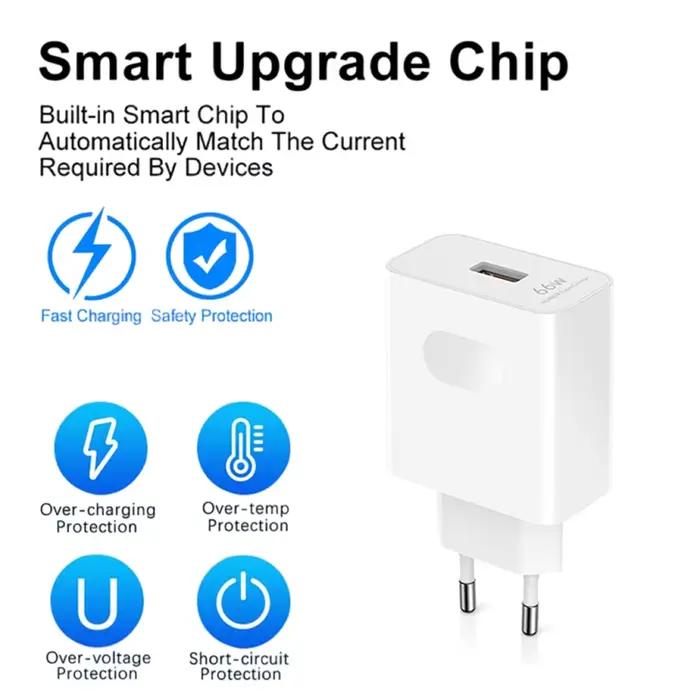 Chargeur USB super rapide 66W pour Huawei Mate 40 50 P50 P60 Nova 10 Honor 90 100 X8b Magic 4 5 Lite 6 Pro