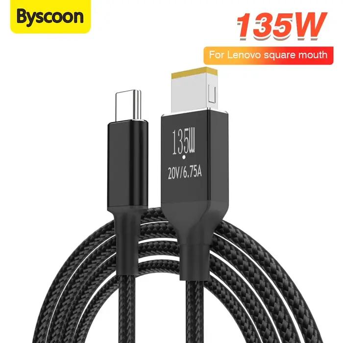 Chargeur d'ordinateur portable 20v 6.75a 135w pour Lenovo Legion y9000p y9000k y7000p type C Adaptateur secteur USB SLIM carré câble de charge