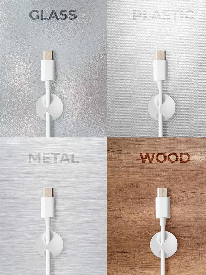 Organisateur de câbles, 6 pièces, Clip de câble, organisateur de bureau bien rangé, enrouleur de câble, cordon de chargeur USB, support de cordon, organisateur, fermoir fixe
