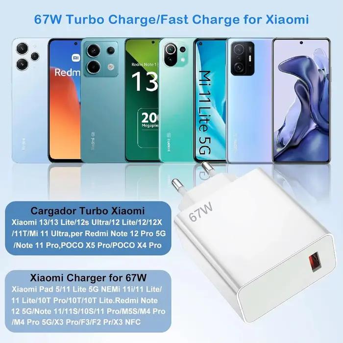 67W EU US chargeur Ultra rapide pour Xiaomi 11 12 13T 14T 15 Redmi Note 11T 12T 13 14 Pro POCO Type C USB Turbo câble
