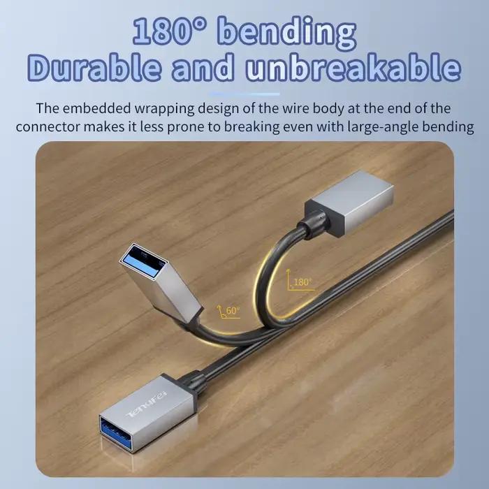 Câble d'extension USB3.0 1M 2M 3mètres Mâle à Femelle Compatible Ordinateur Appareils Intelligents Couleurs Vives Robustesse Bureau Élégance Confort Connexion Données