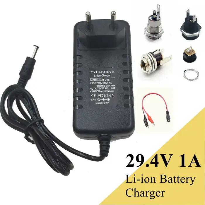 Chargeur de batterie Li-ion 29.4V 1A pour batterie 25.2V 25.9V