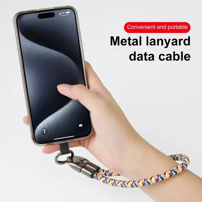 USLION 30CM 240W câble USB C tressé en aluminium lanière de téléphone Type C