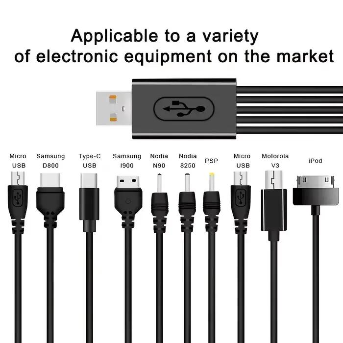Câble de chargeur universel USB multi-prises pour téléphone portable