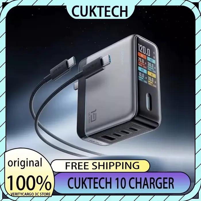 Chargeur d'énergie électrique CUKTECH 10 Super PD3.0 Ultra-120W GaN multi-ports à charge rapide avec écran