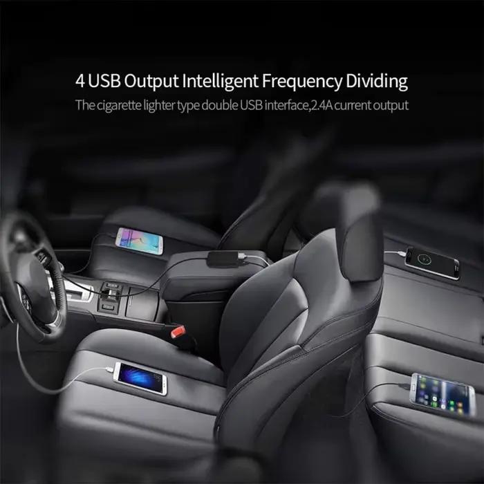 Chargeur de voiture QC 3.0 rapide pour chargeurs de véhicule avec 4 ports USB compatibles smartphones tablettes et autres appareils USB pour voyage et déplacement