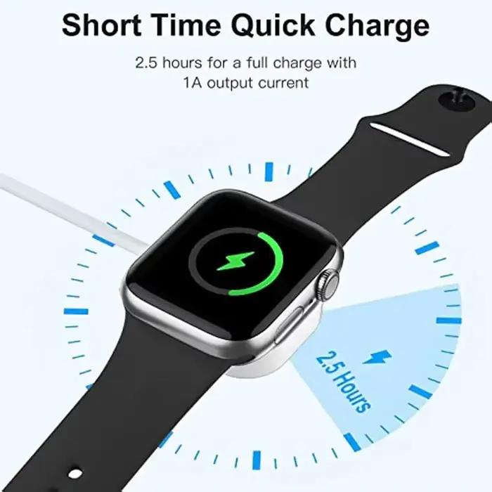 Câble de chargement multiple avec chargeur Apple Watch - Cordon de charge rapide portable rétractable avec Lightning/Type C/iWatch pour iPhone