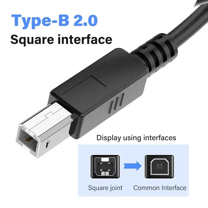 0.5m 3m 5m câble d'imprimante USB USB A à B 2.0 a-mâle à B-mâle cordon