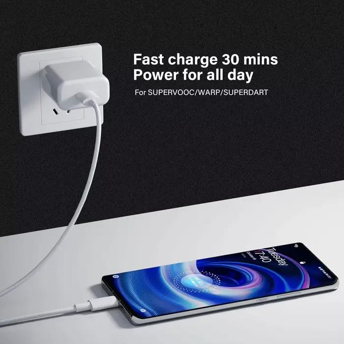 Pour Oppo Find X5 Reno8 chargeur SuperVooc 65W pour oneplus 11 Nord CE 2 T