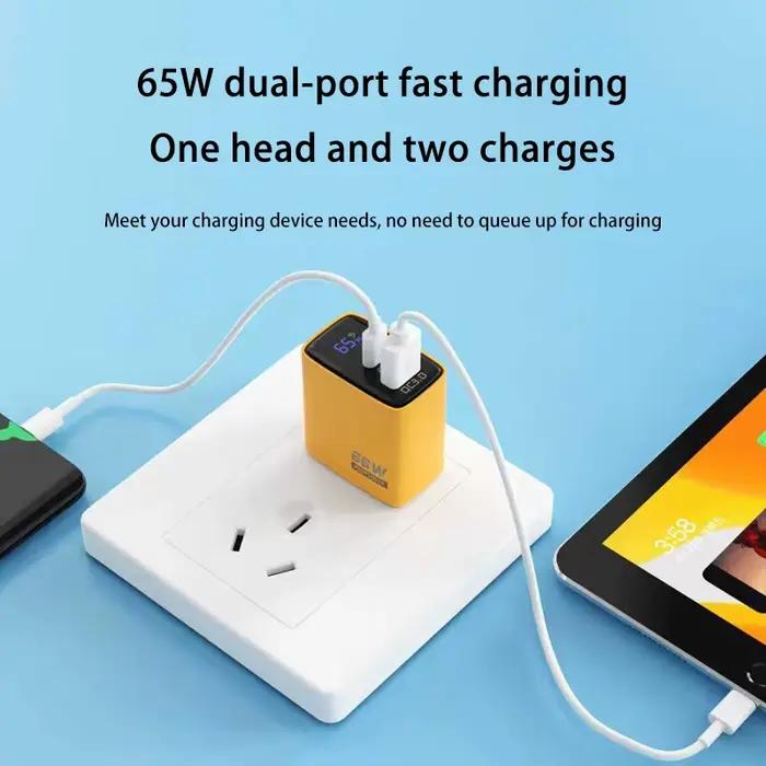 Xiaomi 65W chargeur rapide PD QC3.0 USB Type C 2 ports