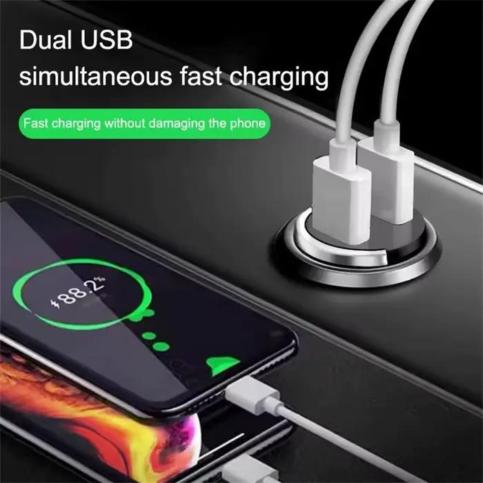 Mini Chargeur de Voiture avec Technologie de Charge Rapide QC3.0 et PD Prise USB-C Compatible avec iPhone Xiaomi Samsung Huawei Occasions Spéciales
