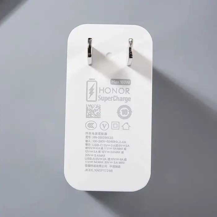 Honor-Chargeur 100W, adaptateur secteur rapide PD/ QC 3.0 pour Honor 200 100 Pro Magic 7 6 5 Pro