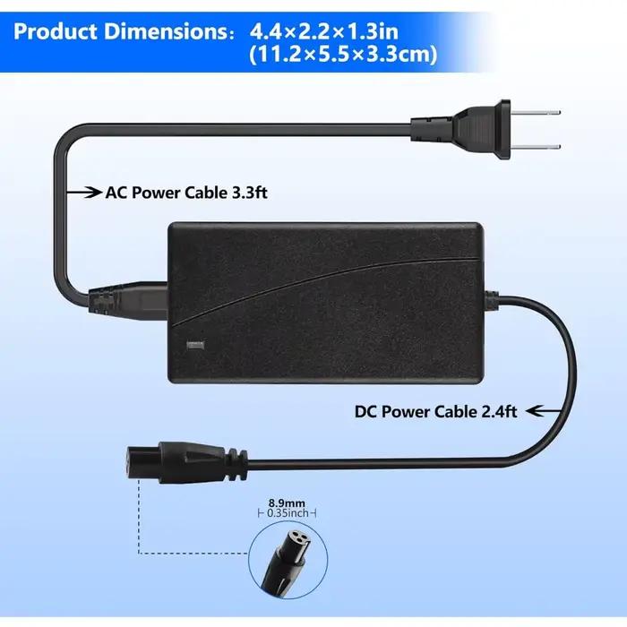 Nouveau chargeur de batterie au Lithium universel 42V 2A pour Scooter auto-équilibré Hoverboard 36V 100-240V adaptateur d'alimentation ca ue US