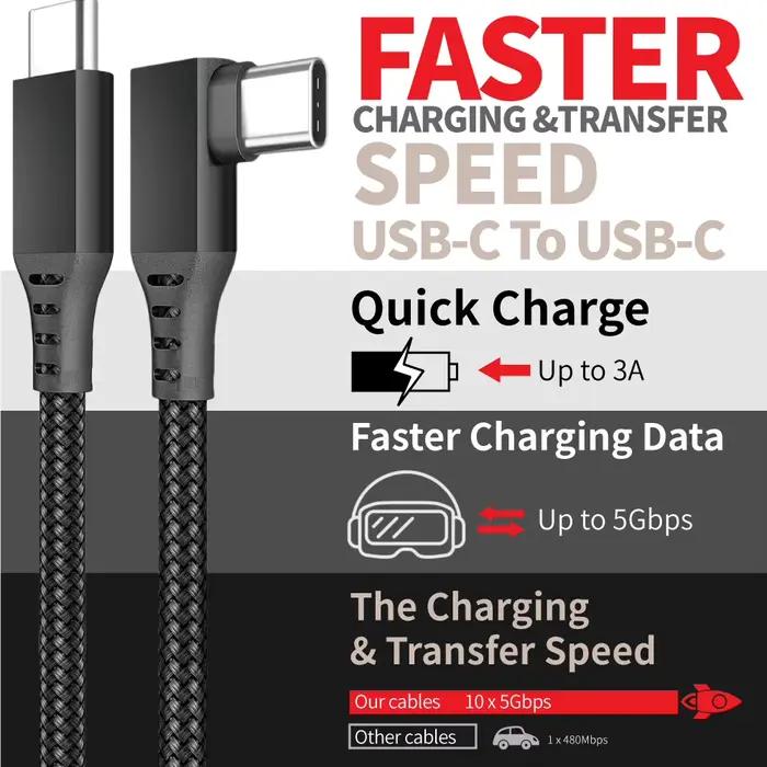 Câble de charge de ligne de données de 3 à 5m pour Meta Quest 3S /3/2 Pico4 3.0