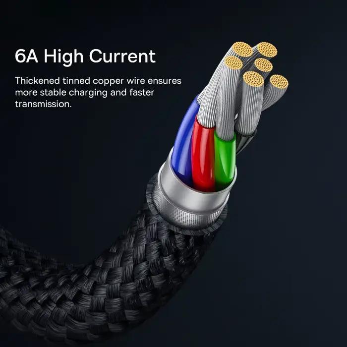 Baseus 66 W/100 W USB Type C câble pour Huawei P50 P40 Pro Honor Super Charge 6A