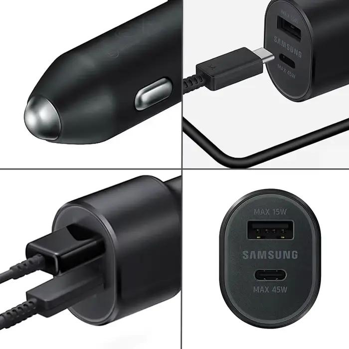 Chargeur de voiture Samsung 45W Type C USB Super Rapide pour Galaxy Z Fold 7 6 5 Flip 4 3 S25 S24 Ultra S23 S22 S21