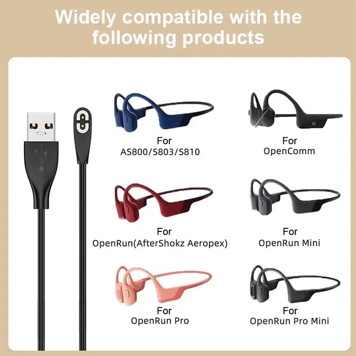 Câble de charge rapide USB/type-c pour écouteurs Shokz AS800/S803/S810/OpenRun