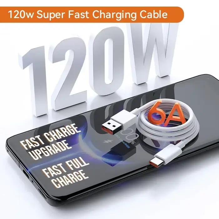 Pour XIAOMI Original 120W USB câble de chargement Turbo rapide mi 15 Pro 14 13 12 11 6A 67W
