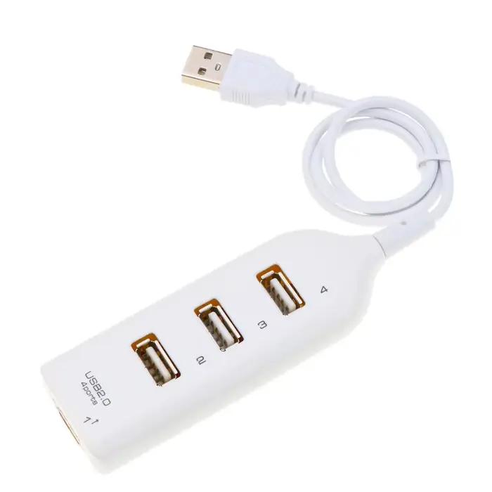 Hub USB 2.0 4 Ports Blanc et Noir pour Connectivité Augmentée et Performance Optimisée Ordinateur Portable Bureau