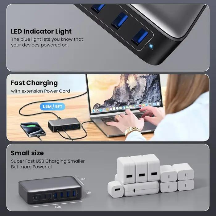Station de charge rapide USB C