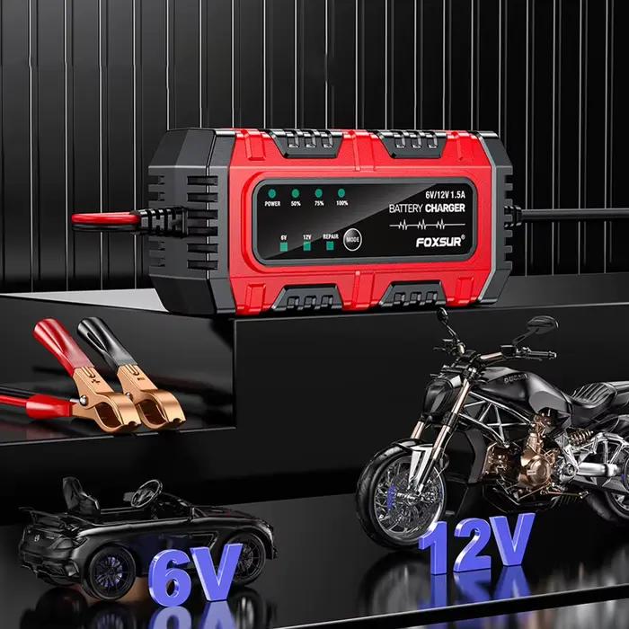 Chargeur intelligent 6V 12V 1.5A pour batteries moto et voiture