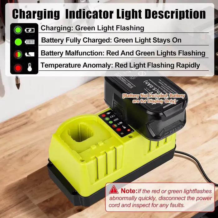 Station de charge rapide à 2 ports pour batterie Ryobi 18V – Chargeur de remplacement pour outils