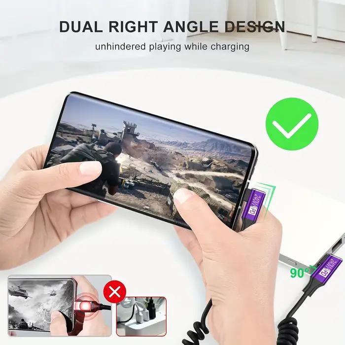Câble USB-C vers USB-C enroulable avec charge rapide PD240W