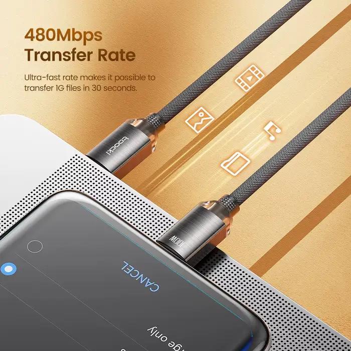 Toocki PD100W câble de charge rapide USB C à C pour iPhone 15 Type C