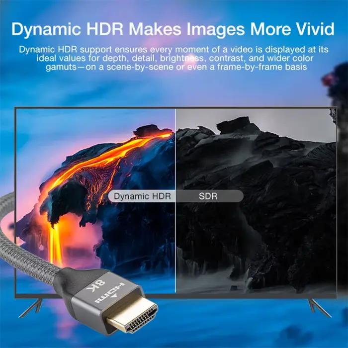Câble HDMI 8K 2.1 fil pour Xiaomi Xbox PS5 PS4 Chromebook ordinateurs portables TV Box projecteur
