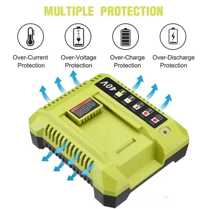 Chargeur double pour batterie lithium Ryobi 40V compatible avec OP401 OP403 modèle OP4015 OP4026 OP4026A OP4030 OP4040 OP4050A occasions spéciales bricolage construction artisanat