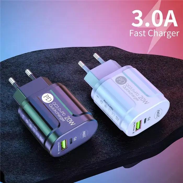 Chargeur de téléphone 20W charge rapide PD USB Type C