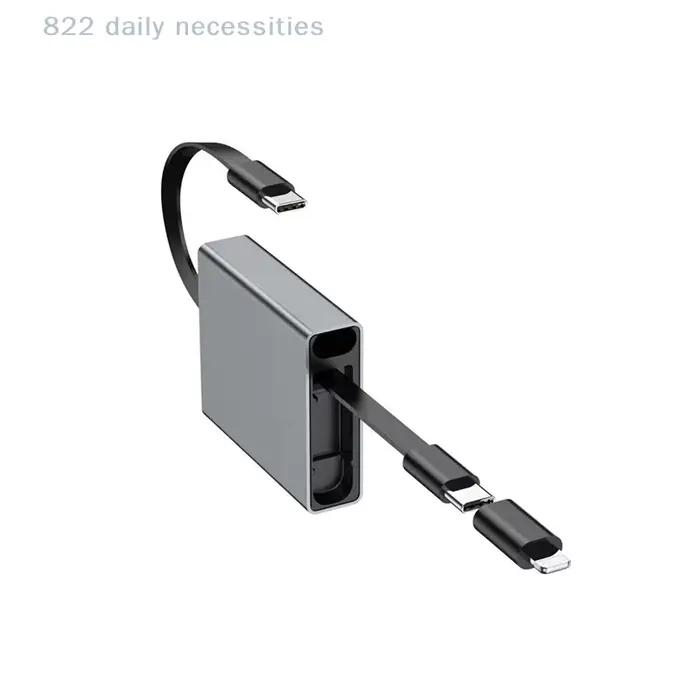 Câble de charge rapide PD unidirectionnel rétractable 66W Type-C