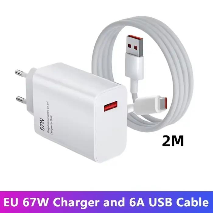 Chargeur Turbo 67W pour Xiaomi 15 Mi 14 13T 12T 13 Ultra Pro Redmi Note 12 11 13 Pro Poco X5 F5 Pro
