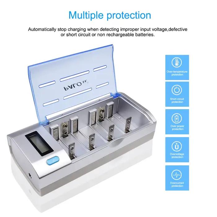 Chargeur de batterie rapide intelligent avec écran LCD