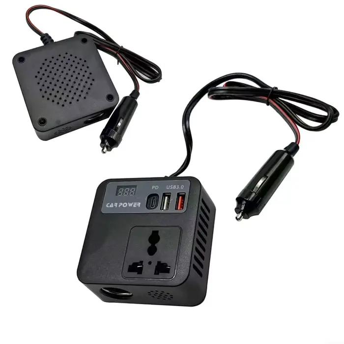 Convertisseur de puissance 12V à 220V pour voiture portable et multifonctionnel pour charger et alimenter appareils électroniques en déplacement