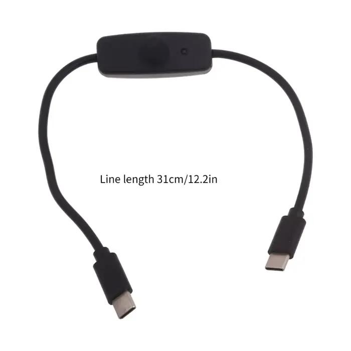 Câble USB Type C Mâle à Mâle Rapide 15W Interrupteur Marche Arrêt Polyvalent Pour Téléphones Tablette Occasions Spéciales