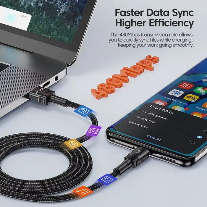 Câble de charge rapide USB Type C pour iPhone 15 14 13 12 11 Huawei P40 P30 Realme Oppo Oneplus Batterie Externe Compatible Durables Occasions Spéciales