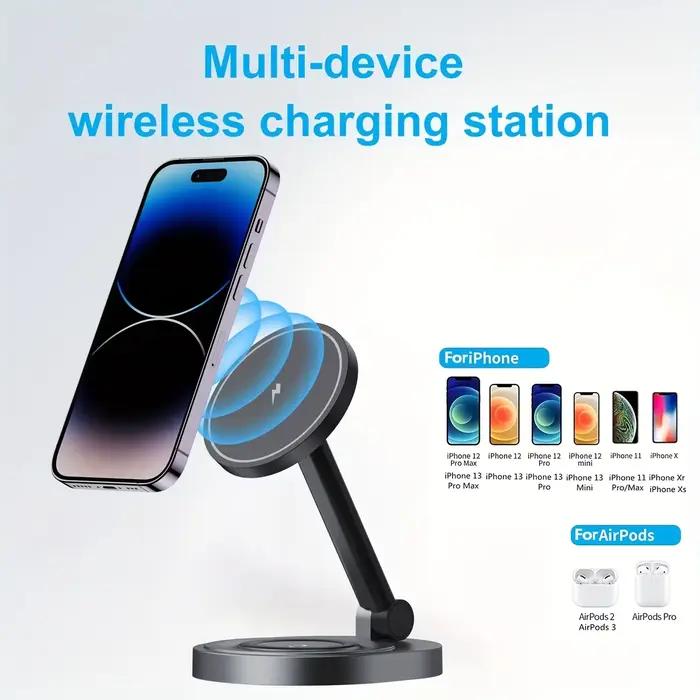 Support de chargeur magnétique sans fil 2 en 1