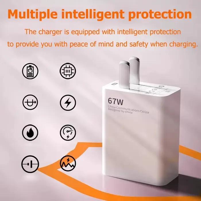 Chargeur Xiaomi 67W Original Charge rapide Câble USB Adaptateur mural EU/US Mi 14 13 12 Redmi Note 13 12 Pro Turbo Poco F5