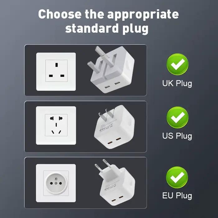 Chargeur Rapide Double PD Pliable 35W Type C pour Téléphone