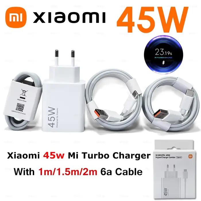 Chargeur rapide original Xiaomi Redmi Note 14 Pro 45W Turbo