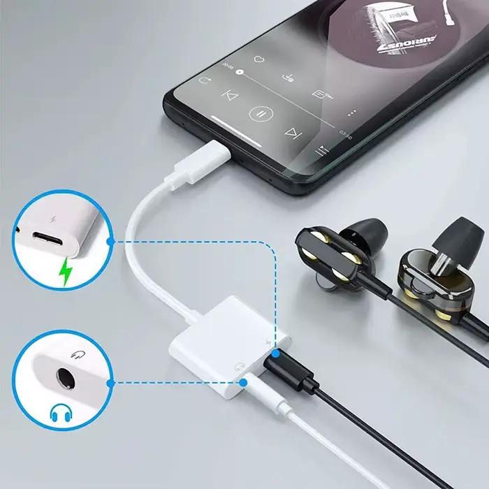 Câble de charge et adaptateur audio 2 en 1 Lightning vers prise jack 3