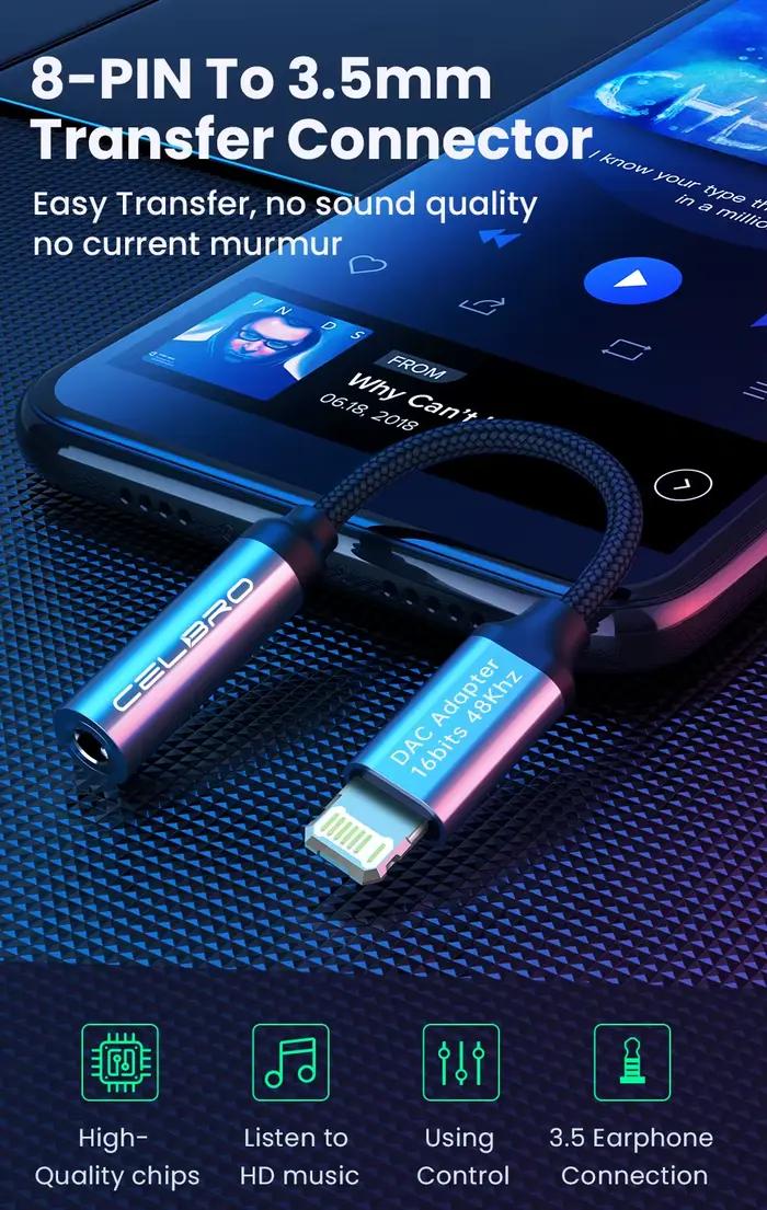 Pour Iphone 3.5 Mm adaptateur Lightning Cat L à 3.5mm Jack Aux câble Audio