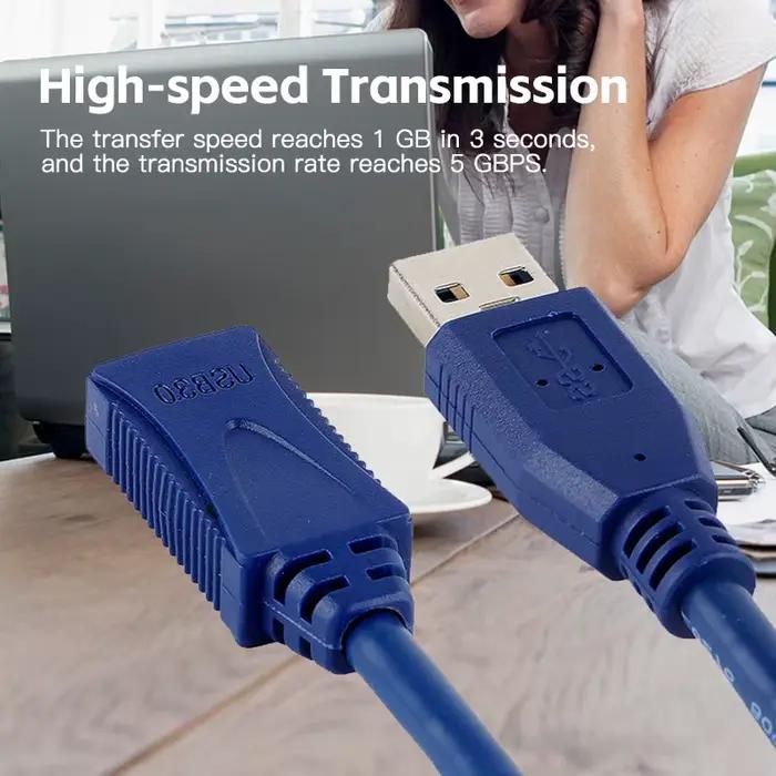 Câble d'extension USB 3.0 mâle à femelle adaptable pour transfert de données rapide et connexion de disque dur pour usage personnel et professionnel