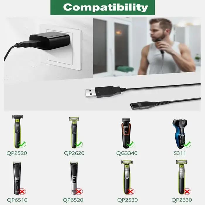 Adaptateur de cordon d'alimentation pour chargeur de rasoir A00390