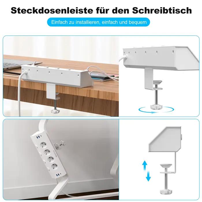 Multiprise USB de bureau avec interrupteurs individuels