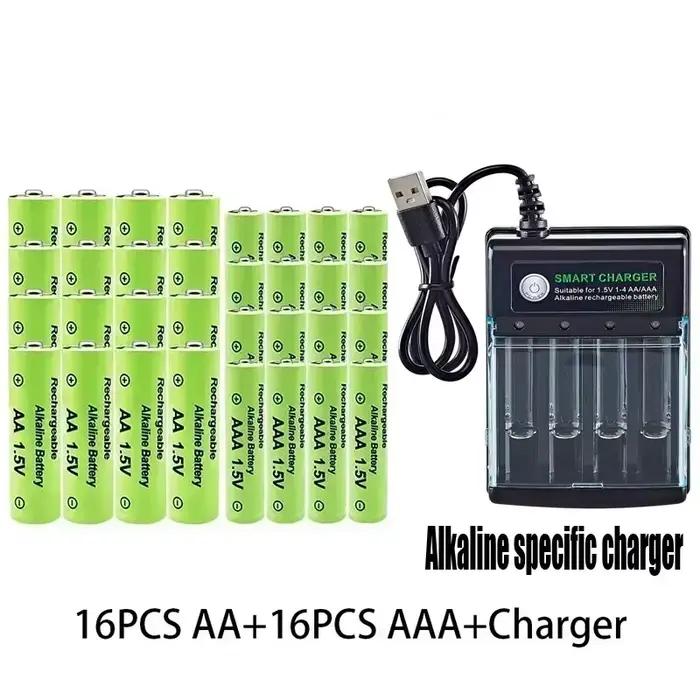 Batterie Rechargeable Dolidada 9800mAh AA 8800mAh AAA Chargeur USB pour Jouets Electroniques Horloges Radios Jeux Video Occasions Speciales