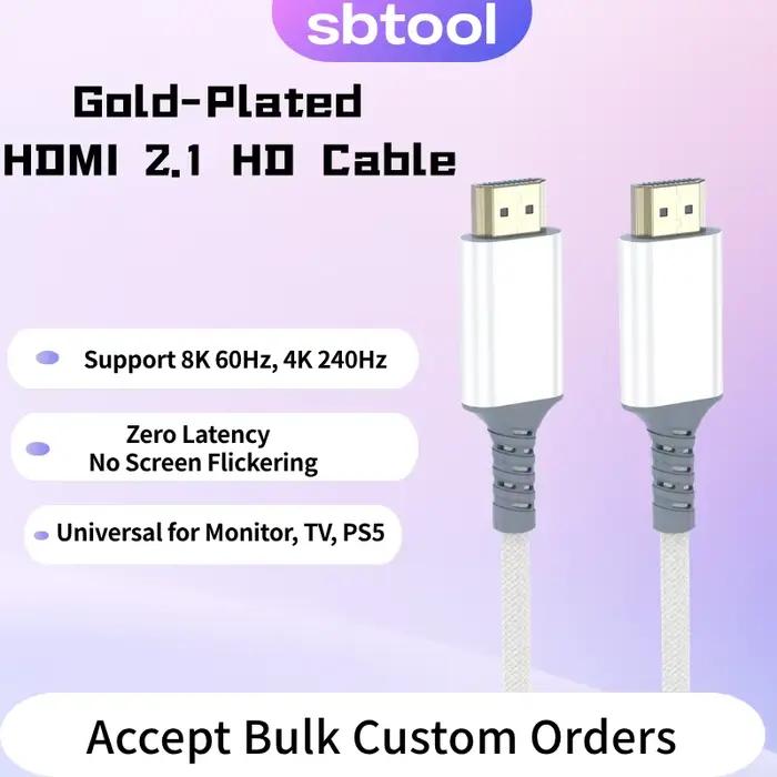 Nouveau câble HDMI 2.1 8K/60Hz 4K/120Hz 48Gbps HDR pour TV Box HDR10 + PS5 PS4 ordinateur portable